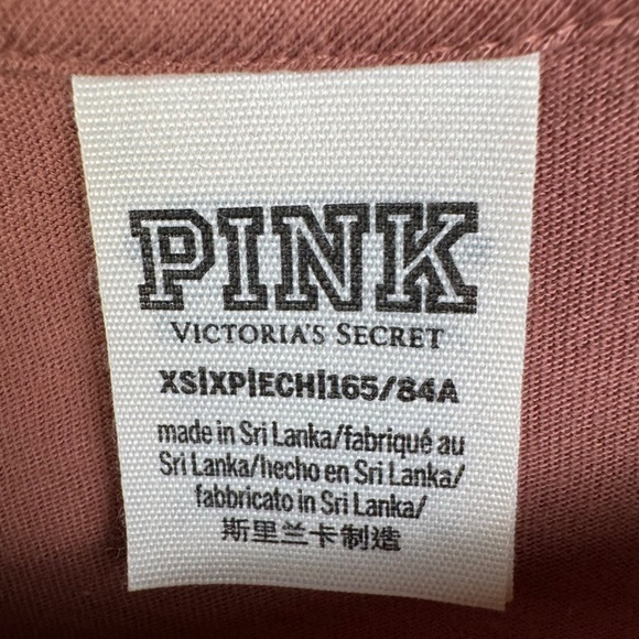 SOLD PINK Victoria's Secret Brown Blush Sequin Bling Logo T-Shirt Womens Size XS - Picture 5 of 7